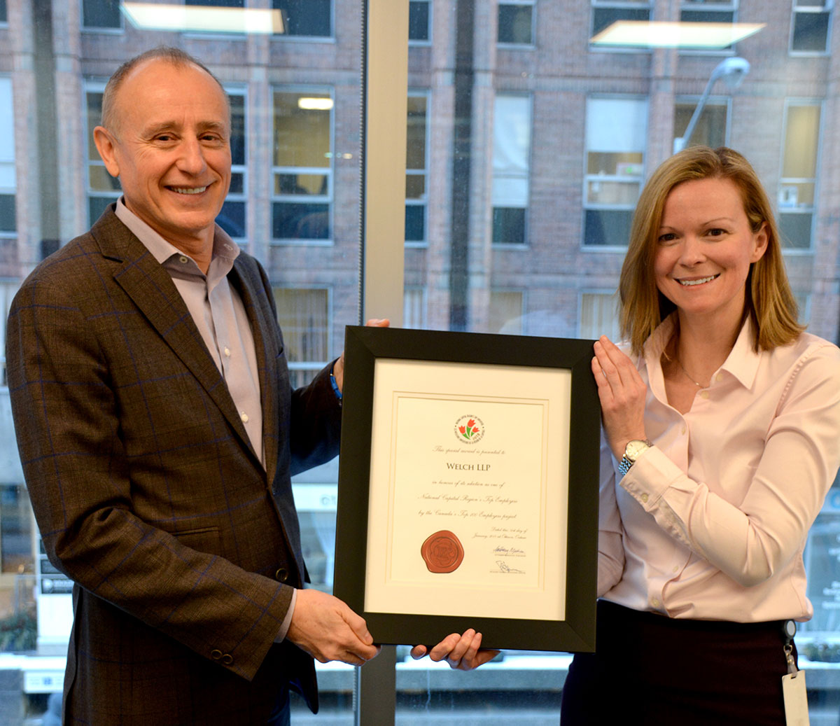 Welch LLP is honoured to be named as one of the National Capital Region's Top Employers of 2018